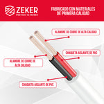 Cable Camara Seguridad Zeker Dual Extensor 10M Dc + Ethernet