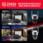 Pack x2 Cámara De Seguridad 2.4G Zeker Doble 4MP Impermeable