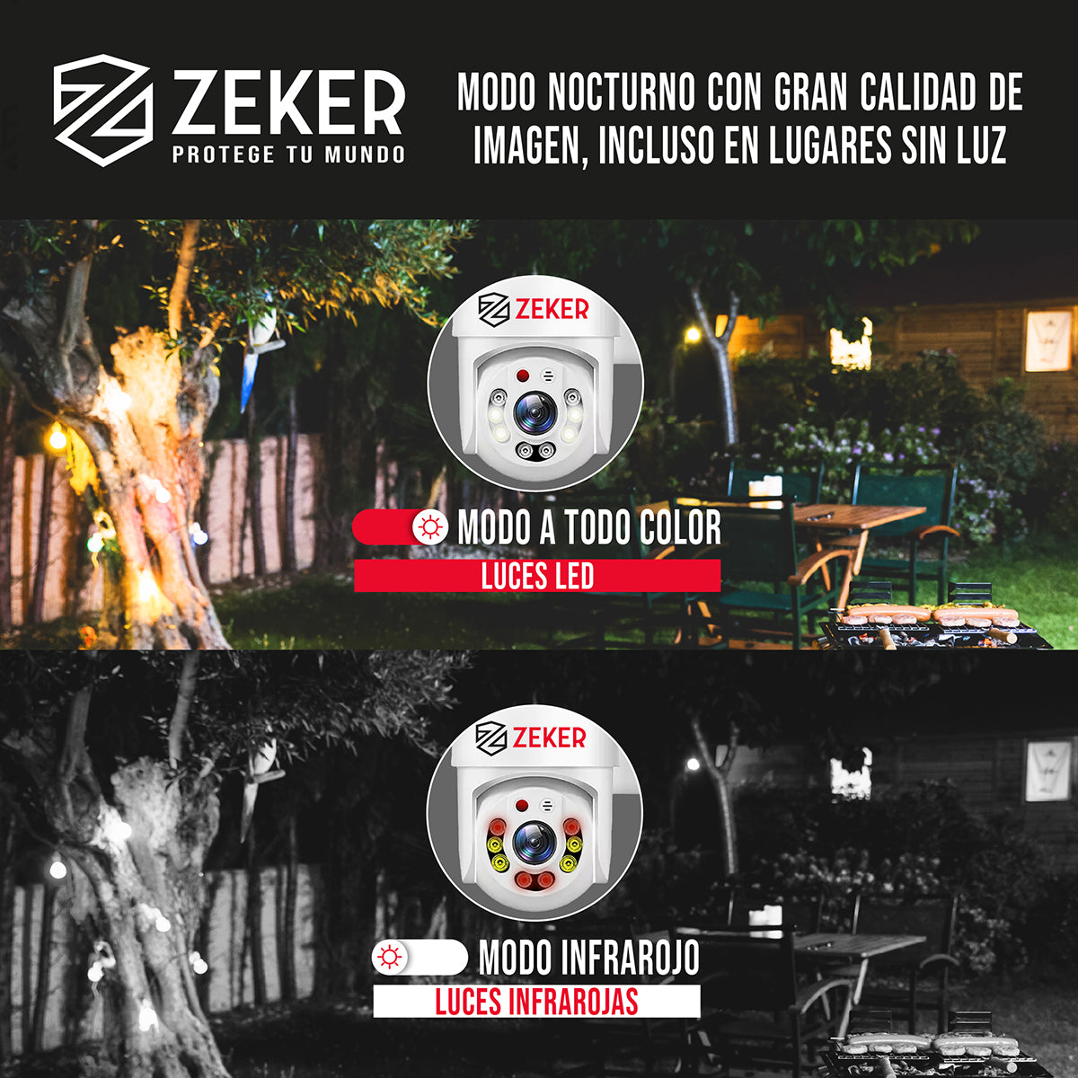 Pack X3 Camara De Seguridad Wifi Impermeable Zeker 4mp 2.4g