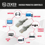 Cable Camara Seguridad Zeker Dual Extensor 10M Dc + Ethernet