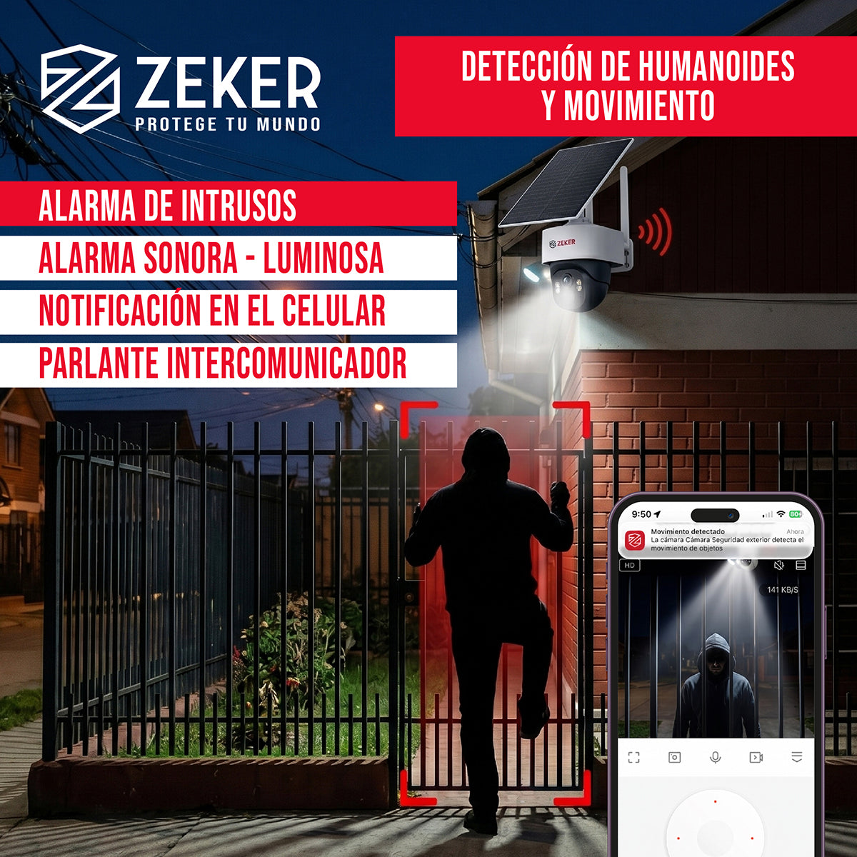 Cámara De Seguridad 4G Solar Exterior 4MP Zeker