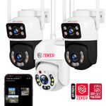 Kit 3 cámaras seguridad doble lente 4MP WiFi Zeker puntos ciegos