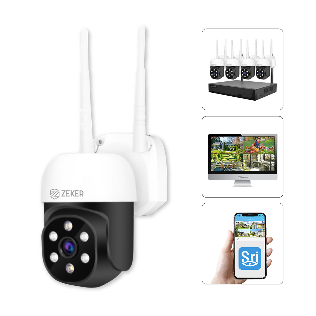 Cámara NVR Exterior 2MP 12V DC Compatible Zeker
