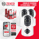 Camara De Seguridad Interior Doble Zeker 4MP 2.4G Wifi IP x3