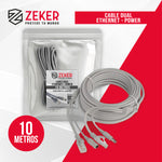 Cable Camara Seguridad Zeker Dual Extensor 10M Dc + Ethernet