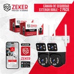 Pack x2 Cámara De Seguridad 2.4G Zeker Doble 4MP Impermeable