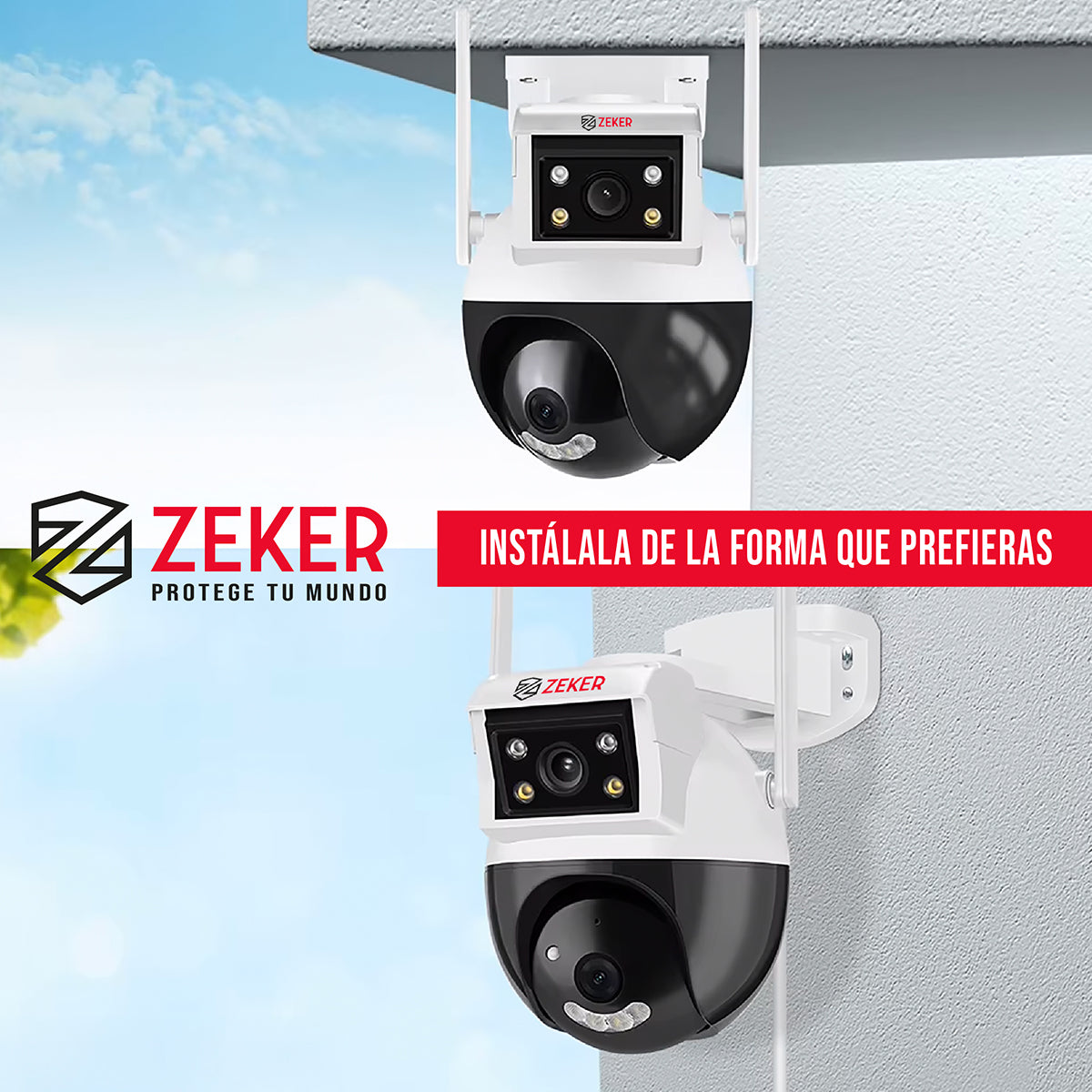 Camara de Seguridad Domo Zeker 4MP 2.4G Wifi Impermeable