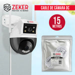 Cable Camara Seguridad Zeker Extensor Universal 15 Mts 12v