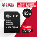 Tarjeta Micro Sd Memoria 128 Gb Zeker 100mbps Adaptador SD