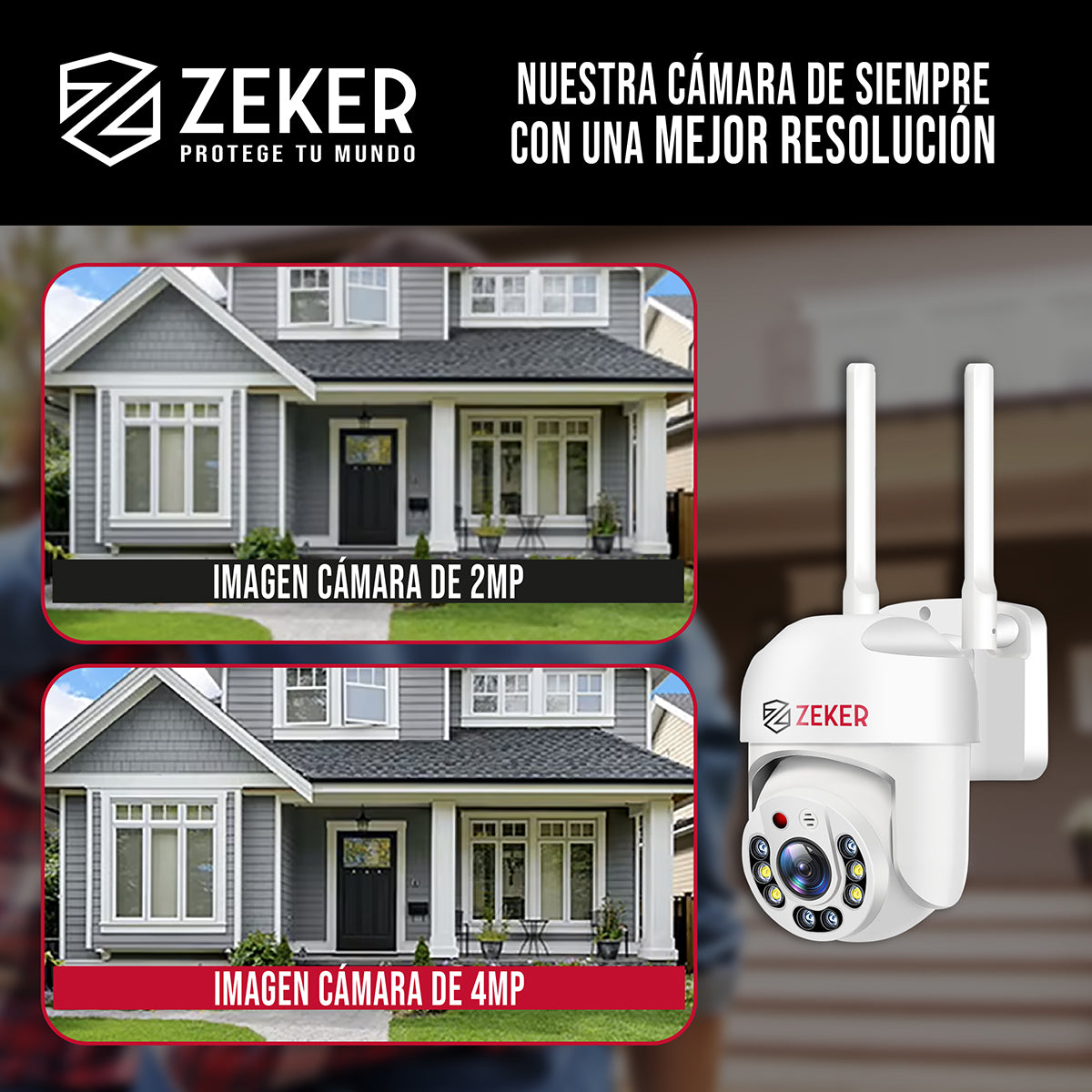 Pack X3 Camara De Seguridad Wifi Impermeable Zeker 4mp 2.4g
