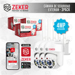 Pack X3 Camara De Seguridad Wifi Impermeable Zeker 4mp 2.4g