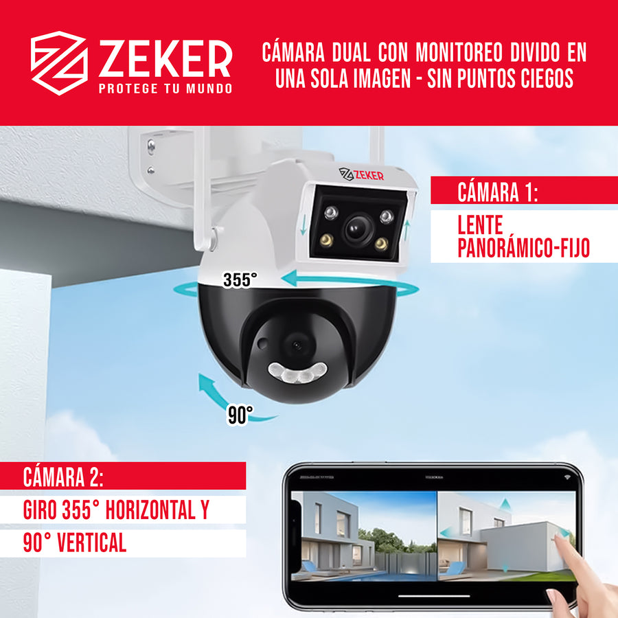 Cámara de Seguridad Domo Exterior 4MP Wifi | Zeker Chile