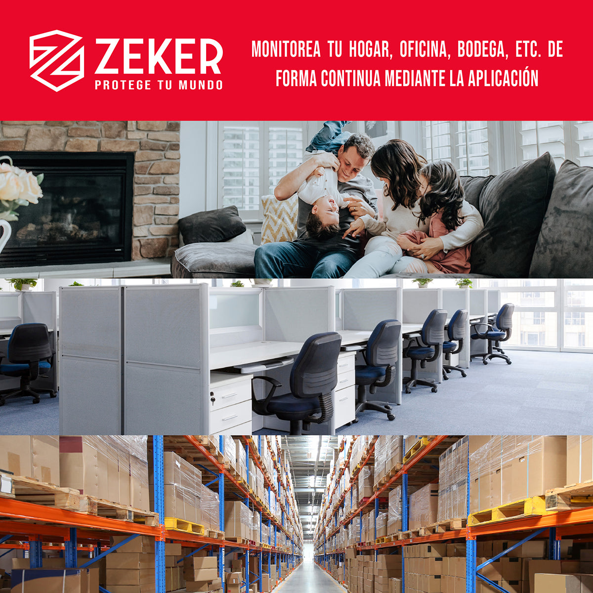 Pack x3 Cámara de Seguridad Wifi Impermeable Zeker 2MP 5G