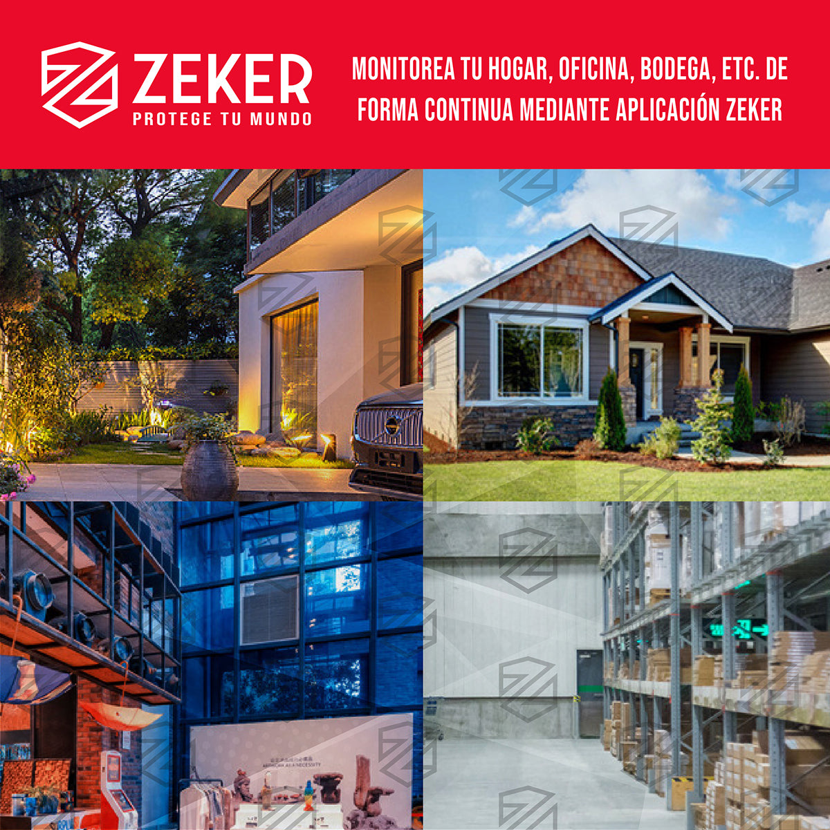 Pack x2 Cámara De Seguridad 2.4G Zeker Doble 4MP Impermeable