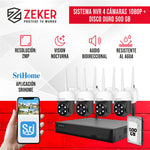 Kit Nvr Camaras Zeker Seguridad FHD 1080p + Disco Duro 500gb
