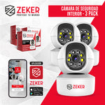 Pack x3 Cámara De Seguridad Interior Wifi IP Zeker 2MP 5G