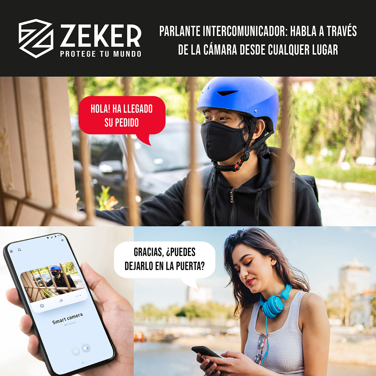 Pack X3 Camara De Seguridad Wifi Impermeable Zeker 4mp 2.4g