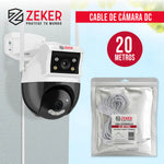 Cable Camara Seguridad Zeker Extensor Universal 20 Mts 12v