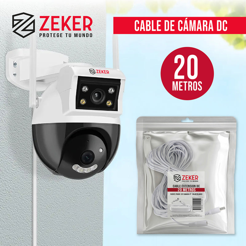 Cable Camara Seguridad 20MTS Extensor Universal 12V DC - app