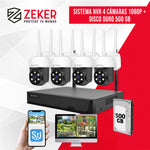 Kit Nvr Camaras Zeker Seguridad FHD 1080p + Disco Duro 500gb