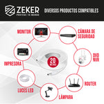 Cable Camara Seguridad Zeker Extensor Universal 20 Mts 12v