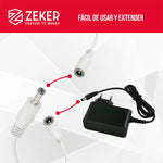 Cable Camara Seguridad Zeker Dual Extensor 10M Dc + Ethernet