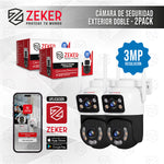 Pack X2 Camara De Seguridad 2.4g Zeker Doble 3mp Impermeable