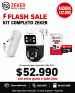 Kit Cámara Doble Lente 2MP + Cable 5MTS + MicroSD 128GB